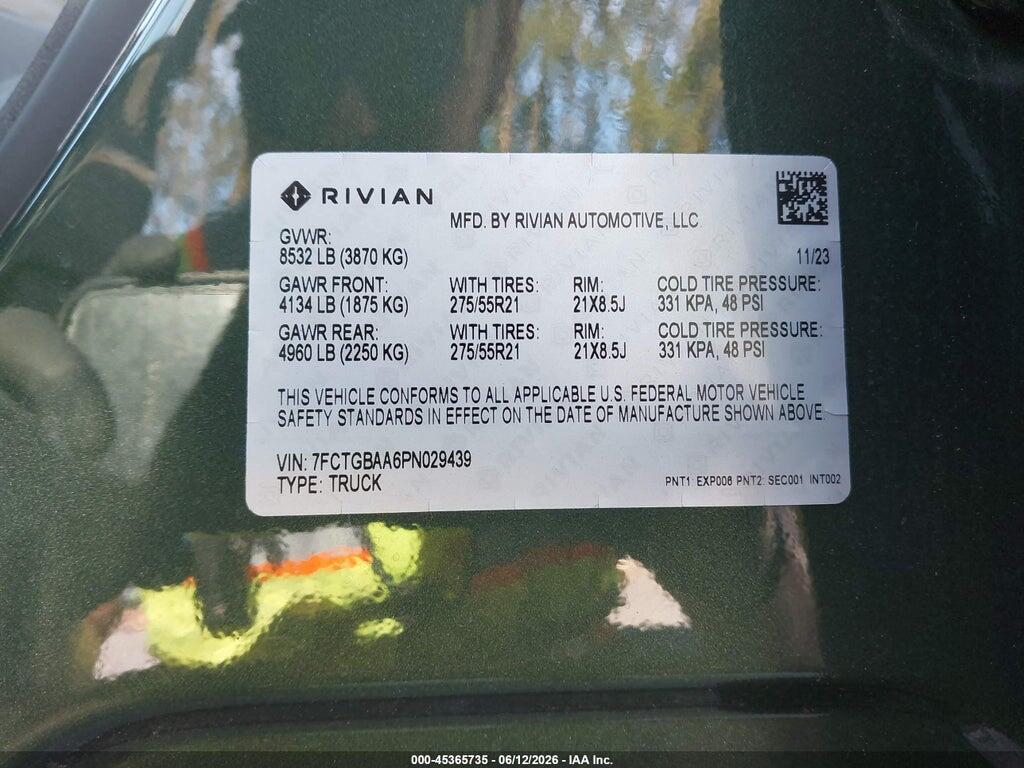 7FCTGBAA6PN029439 2023 RIVIAN R1T photo no. 9