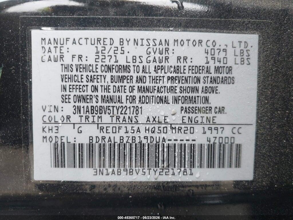 3N1AB9BV5TY221781 2026 NISSAN SENTRA photo no. 9