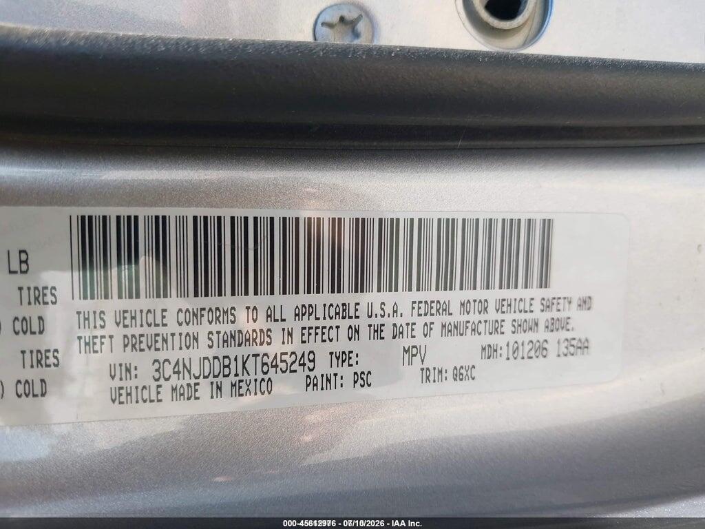 3C4NJDDB1KT645249 2019 JEEP COMPASS photo no. 9