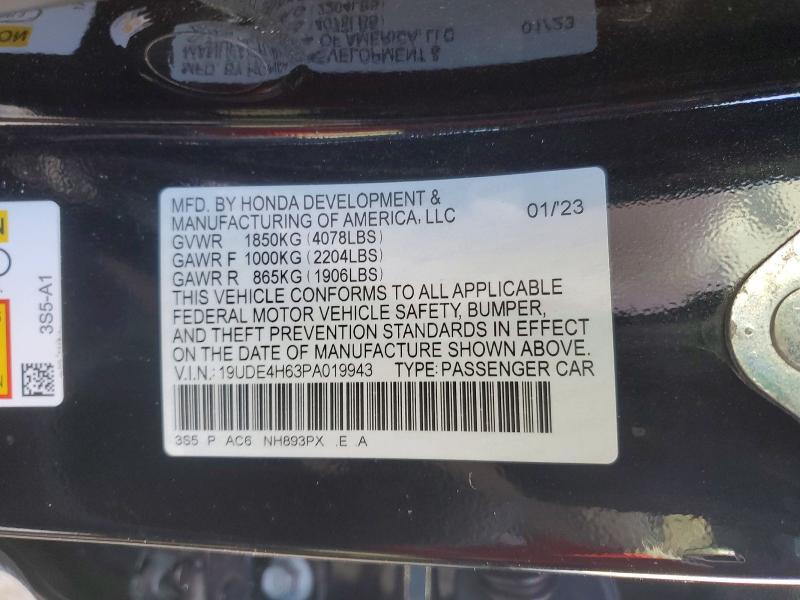 19UDE4H63PA019943 2023 ACURA INTEGRA photo no. 12