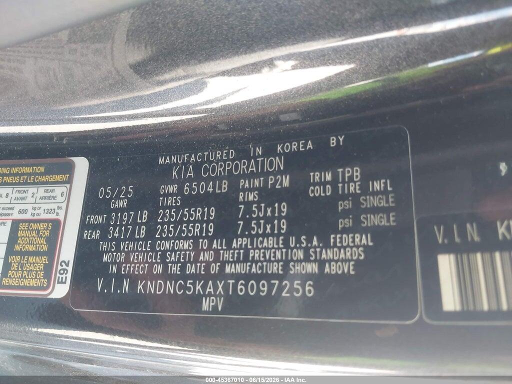 KNDNC5KAXT6097256 2026 KIA CARNIVAL MPV HYBRID photo no. 9
