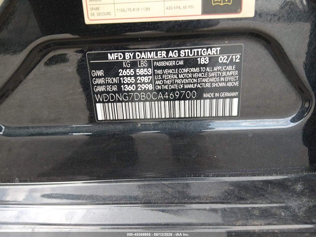 WDDNG7DB0CA469700 2012 MERCEDES-BENZ S 550 photo no. 9