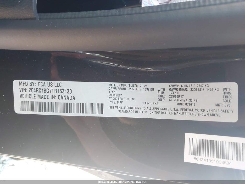 2C4RC1BG7TR153130 2026 CHRYSLER PACIFICA photo no. 9