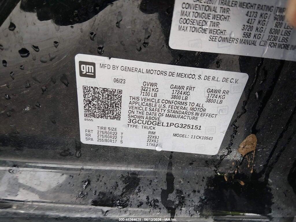 3GCUDGEL1PG325151 2023 CHEVROLET SILVERADO 1500 photo no. 9