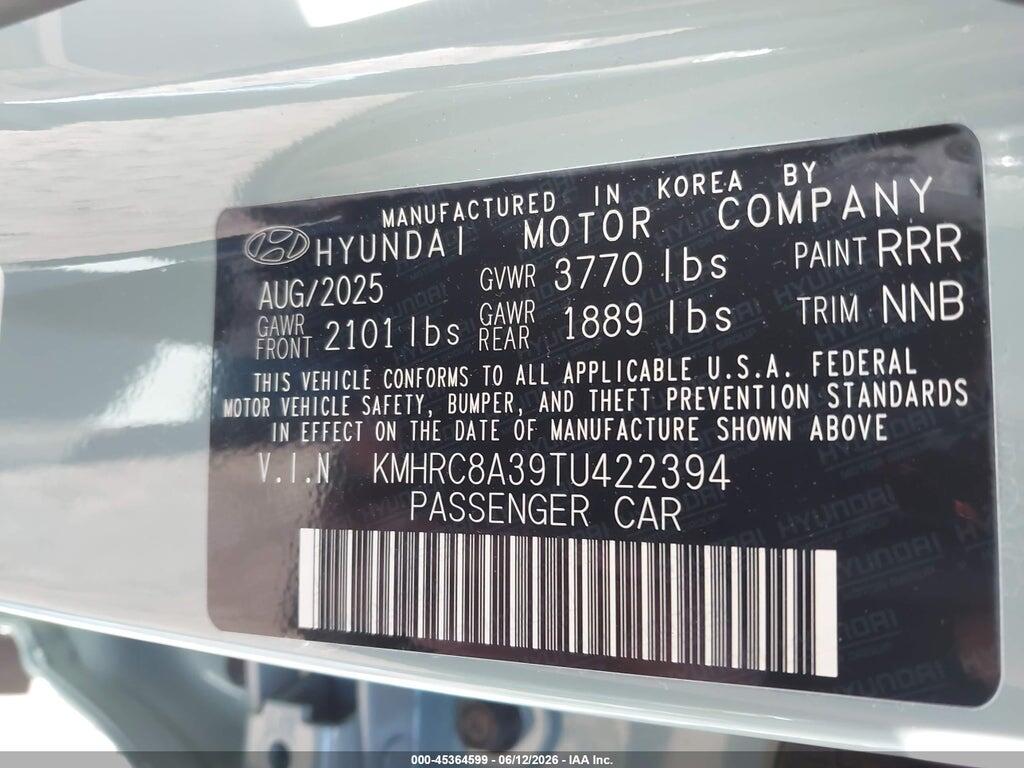KMHRC8A39TU422394 2026 HYUNDAI VENUE photo no. 9