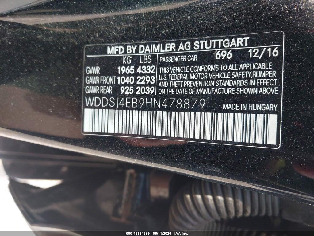 WDDSJ4EB9HN478879 2017 MERCEDES-BENZ CLA 250 photo no. 9