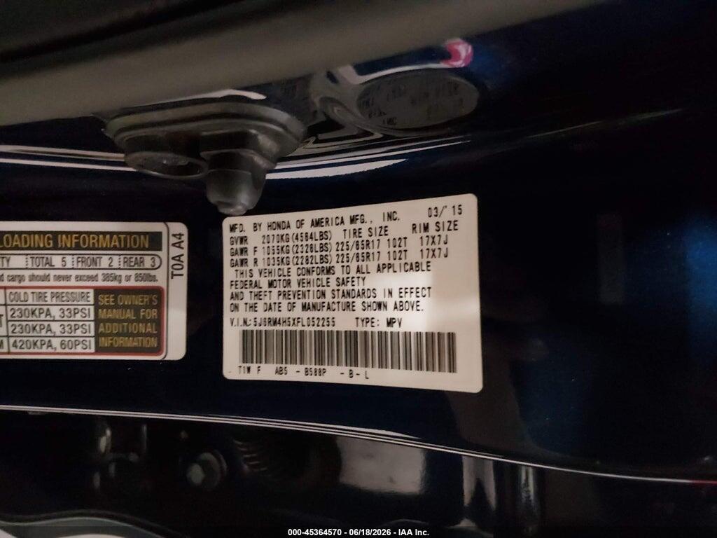 5J6RM4H5XFL052255 2015 HONDA CR-V photo no. 9