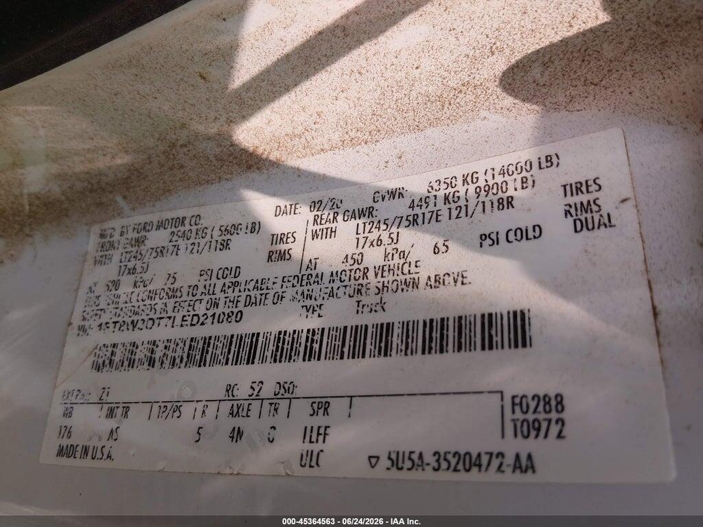 1FT8W3DT7LED21080 2020 FORD F-350 photo no. 8