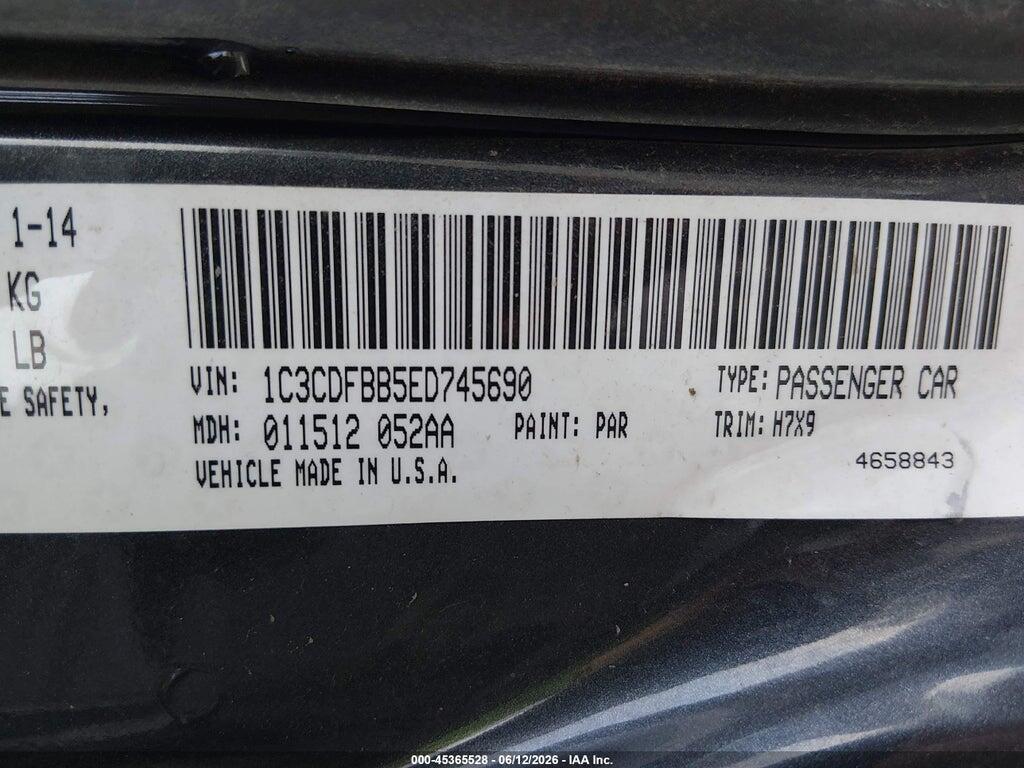 1C3CDFBB5ED745690 2014 DODGE DART photo no. 9