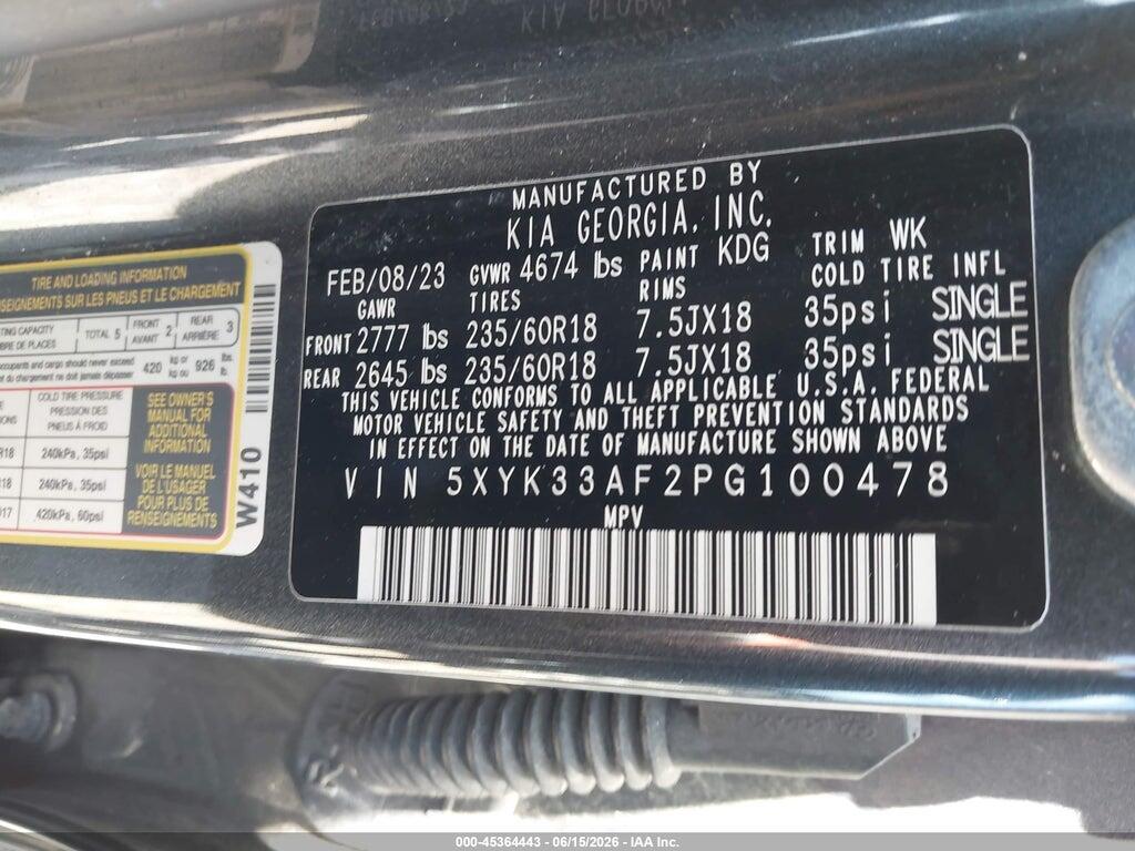5XYK33AF2PG100478 2023 KIA SPORTAGE photo no. 9
