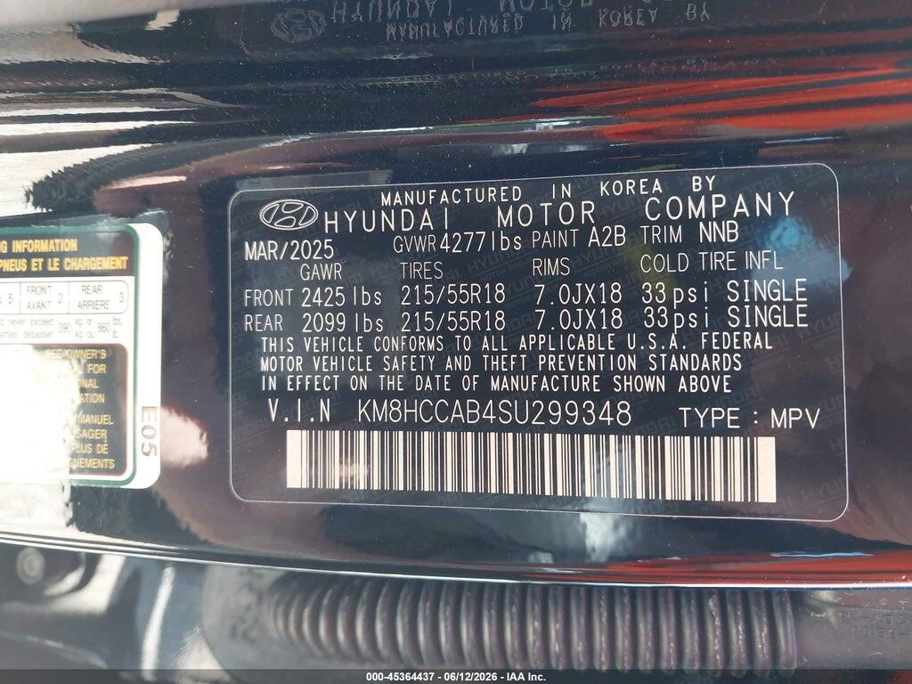 KM8HCCAB4SU299348 2025 HYUNDAI KONA photo no. 9