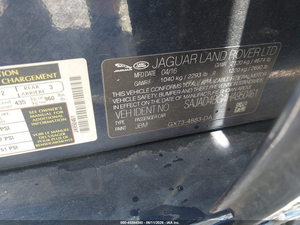 SAJAD4BG4HA950461 2017 JAGUAR XE photo no. 9