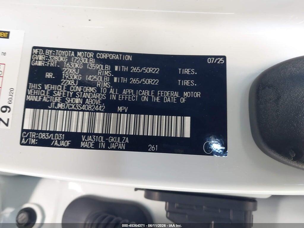 JTJMB7CX3S4082442 2025 LEXUS LX 600 photo no. 9