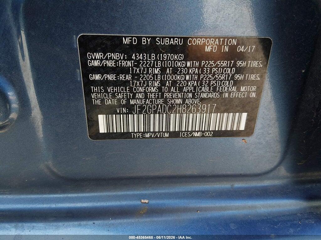 JF2GPADC2H8263917 2017 SUBARU CROSSTREK photo no. 9