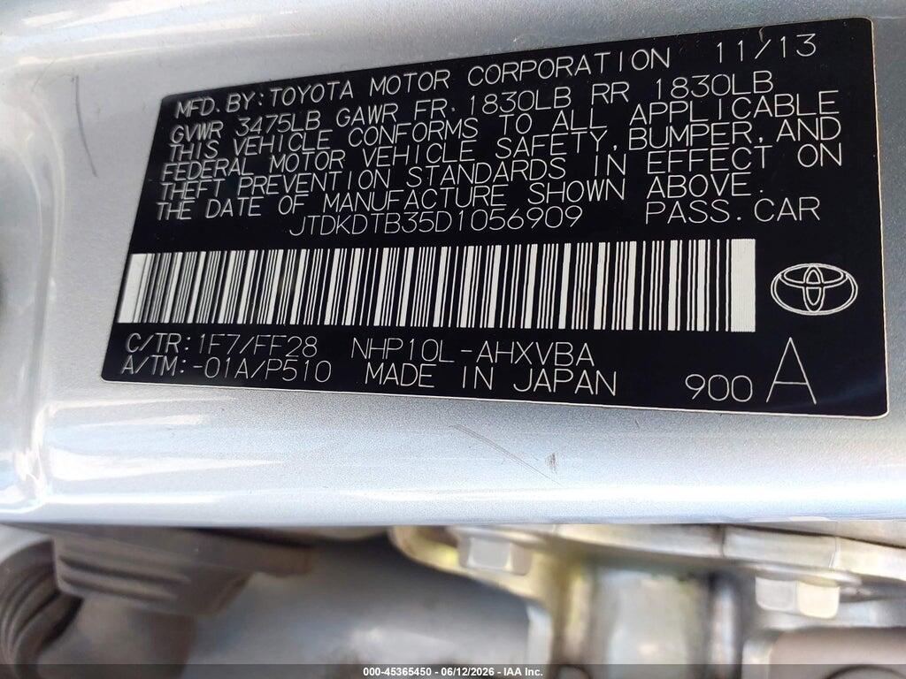 JTDKDTB35D1056909 2013 TOYOTA PRIUS C photo no. 9