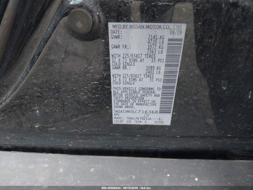 5N1AT2MV3LC716368 2020 NISSAN ROGUE photo no. 9