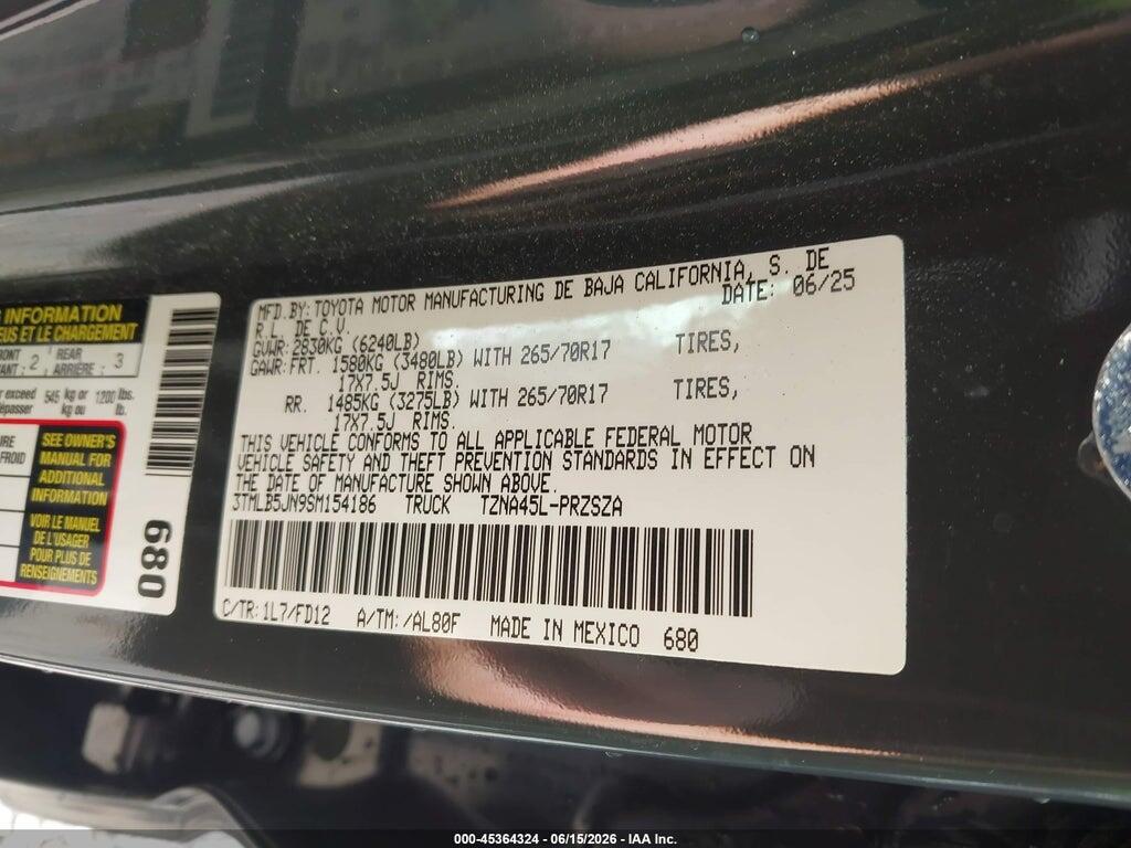 3TMLB5JN9SM154186 2025 TOYOTA TACOMA photo no. 9
