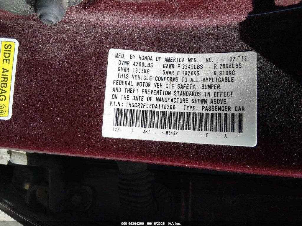 1HGCR2F36DA110200 2013 HONDA ACCORD photo no. 9