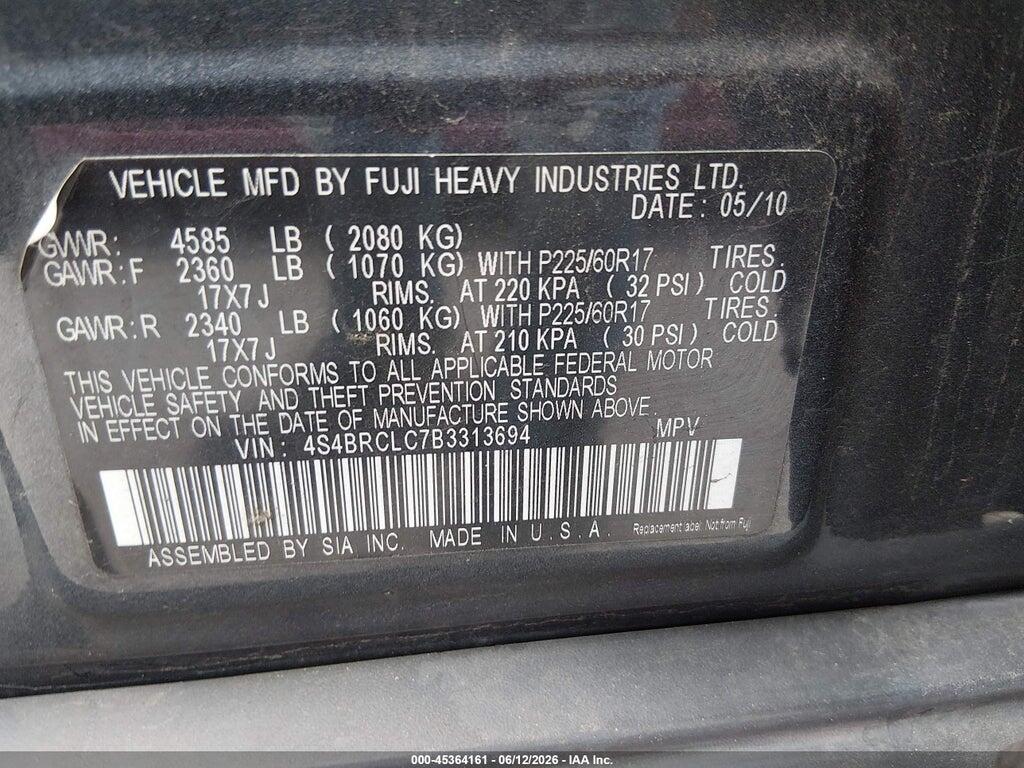 4S4BRCLC7B3313694 2011 SUBARU OUTBACK photo no. 9