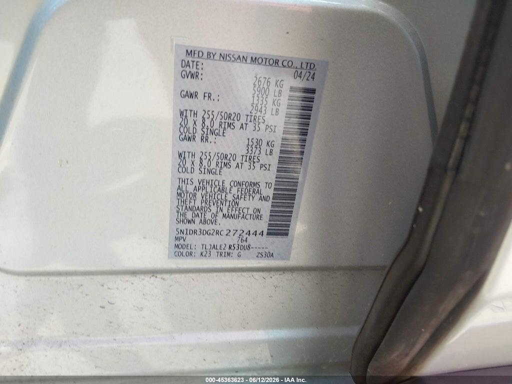 5N1DR3DG2RC272444 2024 NISSAN PATHFINDER photo no. 9