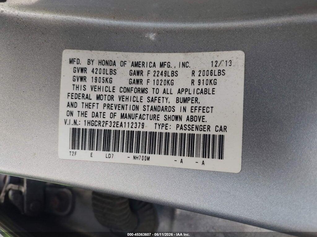 1HGCR2F32EA112379 2014 HONDA ACCORD photo no. 9