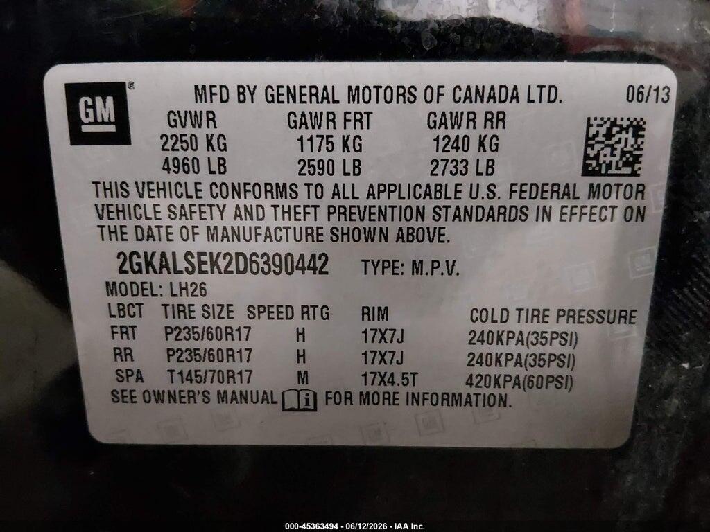 2GKALSEK2D6390442 2013 GMC TERRAIN photo no. 9
