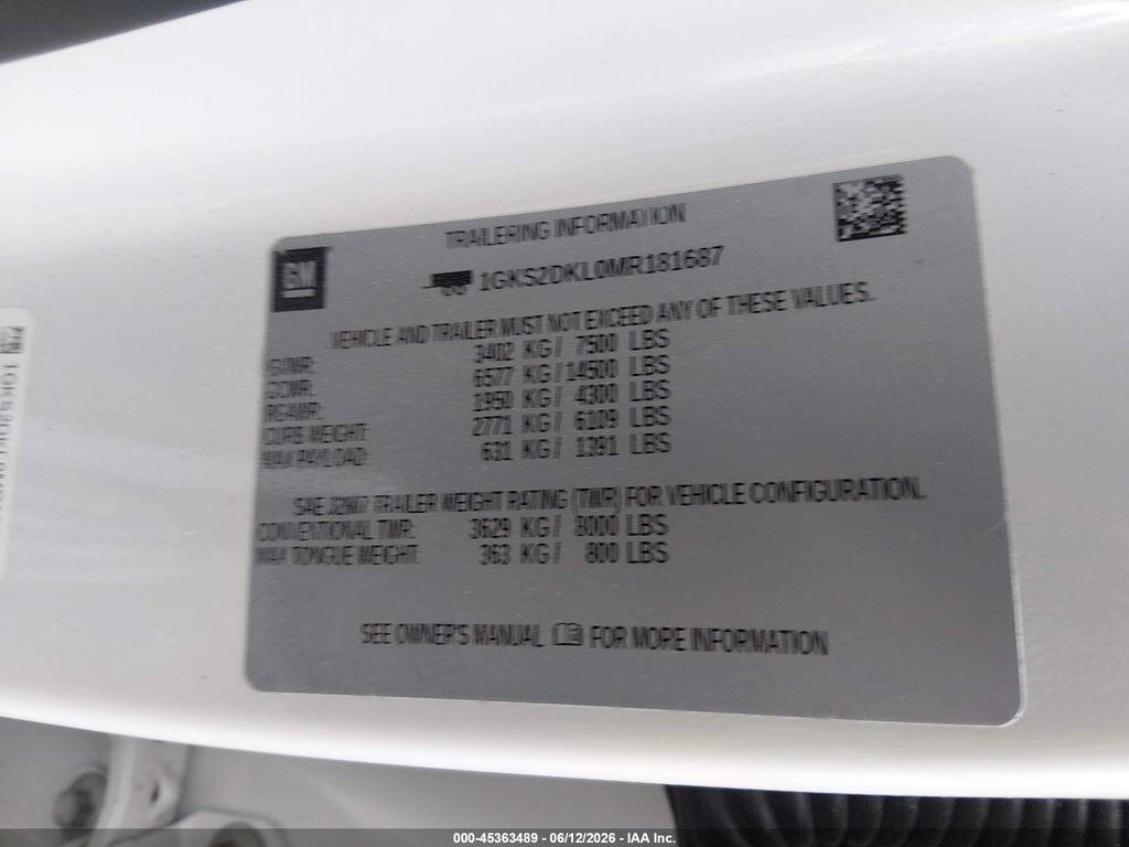 1GKS2DKL0MR181687 2021 GMC YUKON photo no. 9