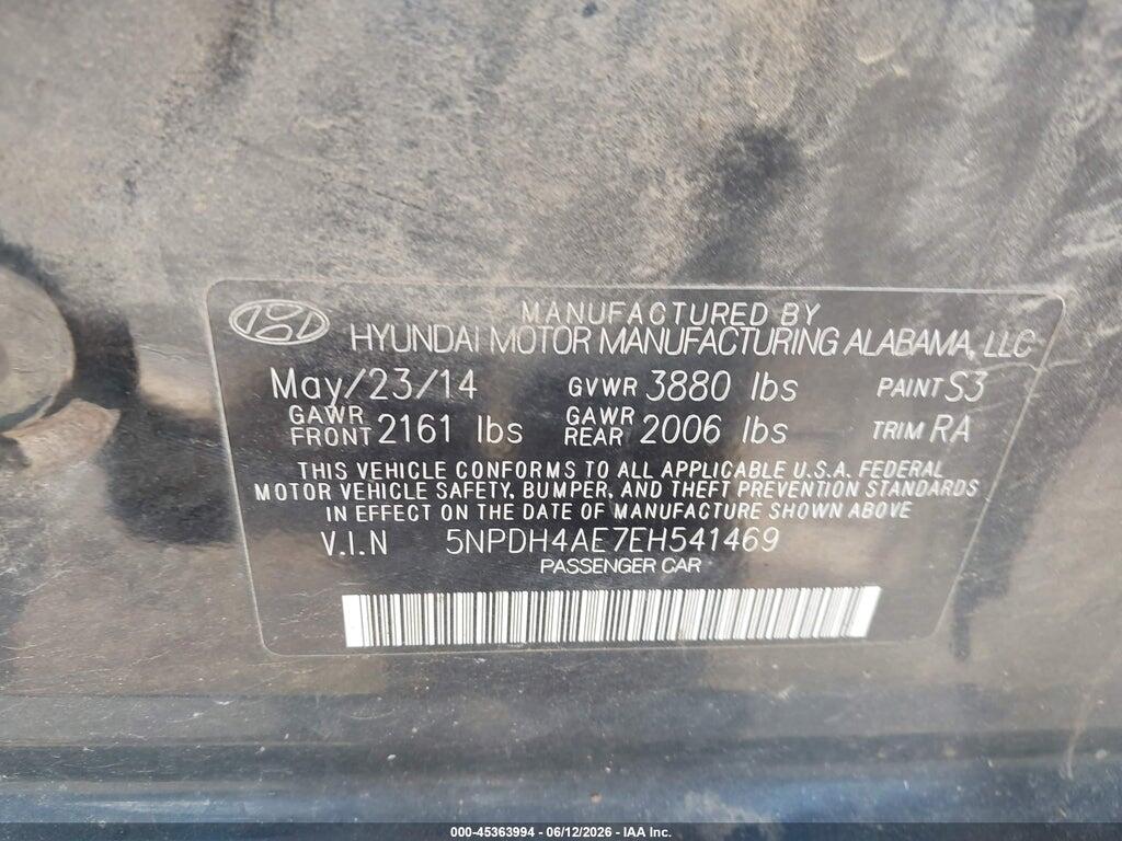 5NPDH4AE7EH541469 2014 HYUNDAI ELANTRA photo no. 9