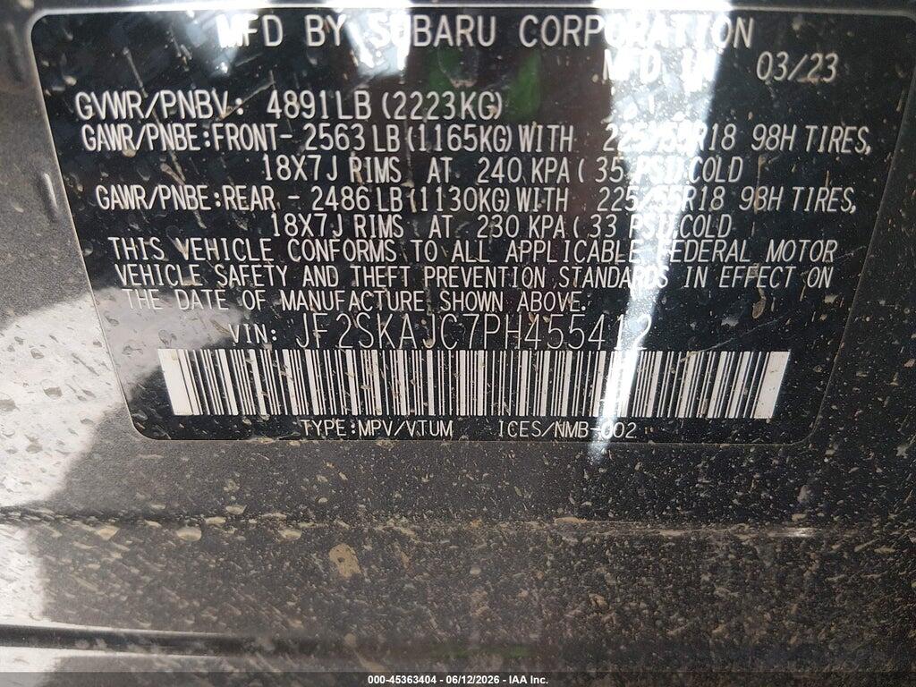 JF2SKAJC7PH455412 2023 SUBARU FORESTER photo no. 9