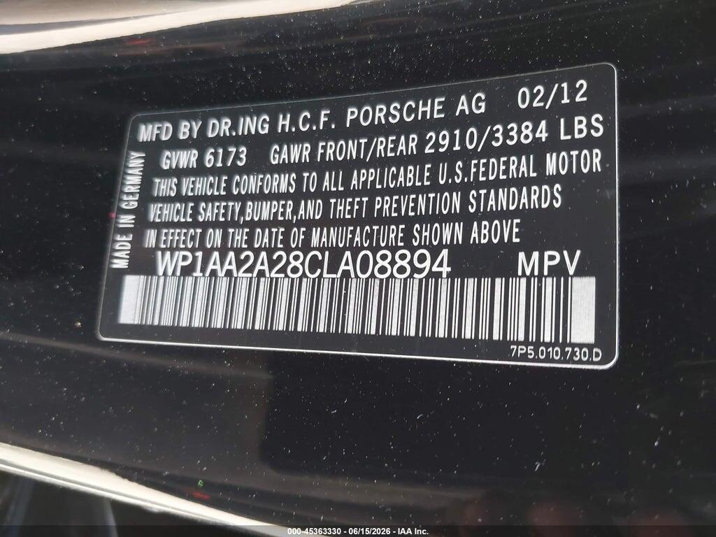 WP1AA2A28CLA08894 2012 PORSCHE CAYENNE photo no. 9