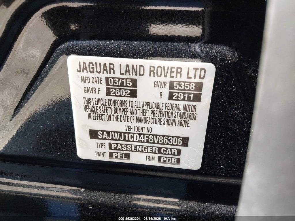 SAJWJ1CD4F8V86306 2015 JAGUAR XJ photo no. 9