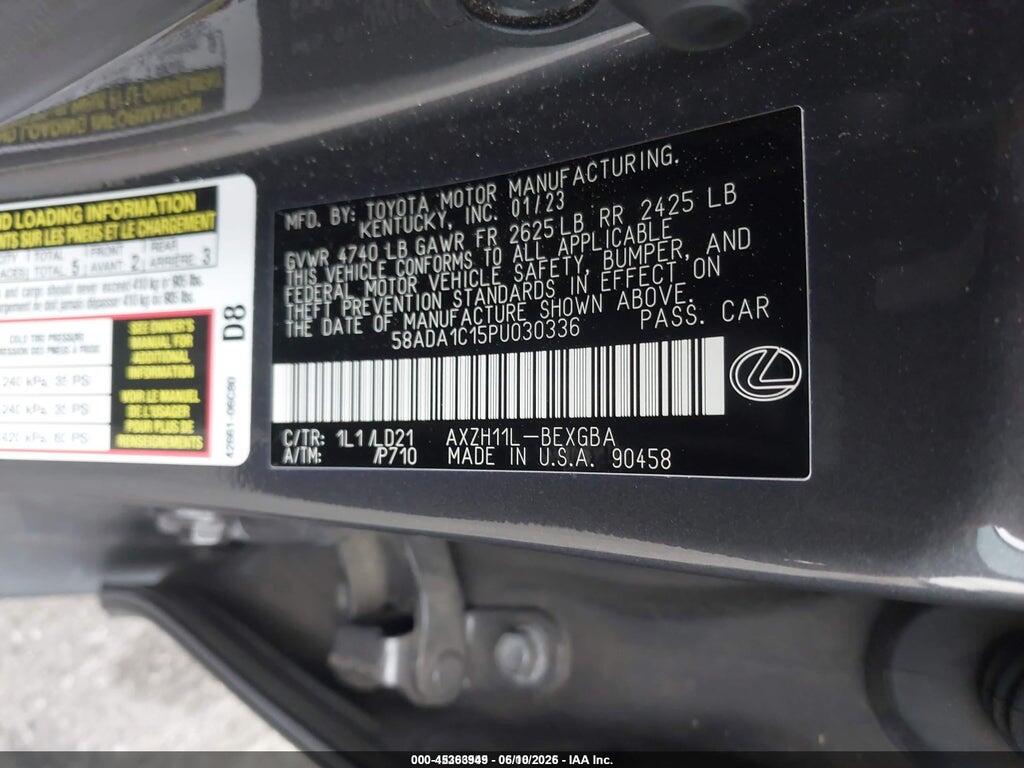 58ADA1C15PU030336 2023 LEXUS ES 300H photo no. 9