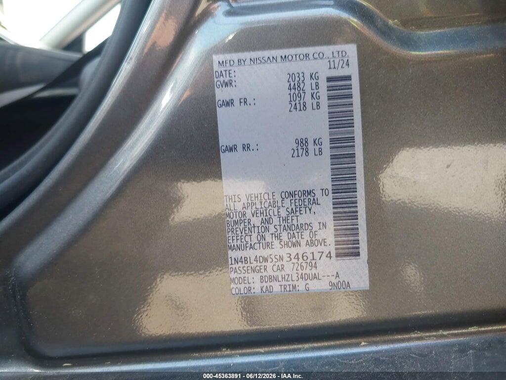 1N4BL4DW5SN346174 2025 NISSAN ALTIMA photo no. 9