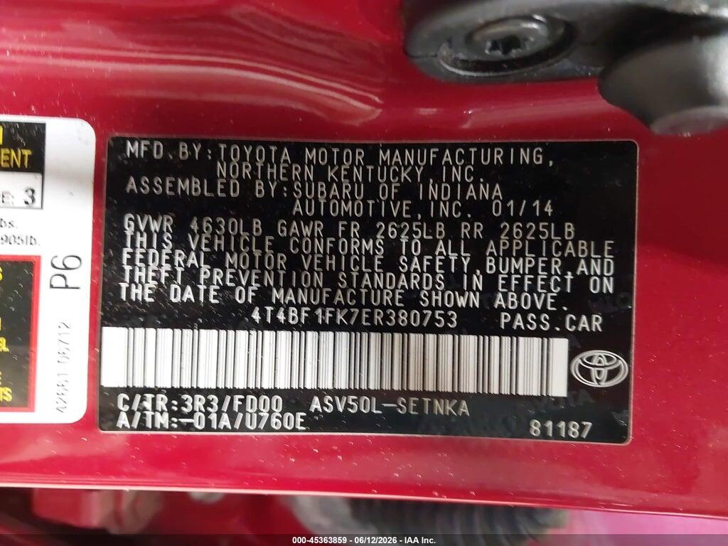 4T4BF1FK7ER380753 2014 TOYOTA CAMRY photo no. 9