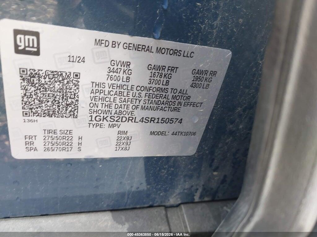 1GKS2DRL4SR150574 2025 GMC YUKON photo no. 9