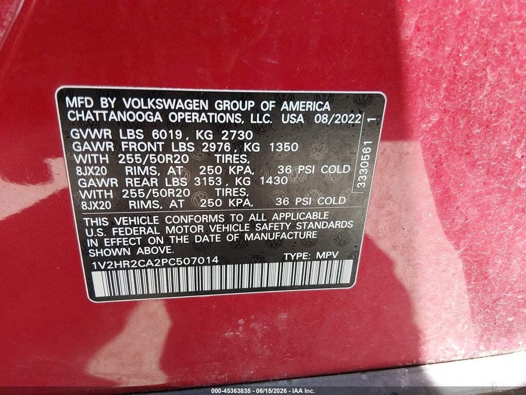1V2HR2CA2PC507014 2023 VOLKSWAGEN ATLAS photo no. 9