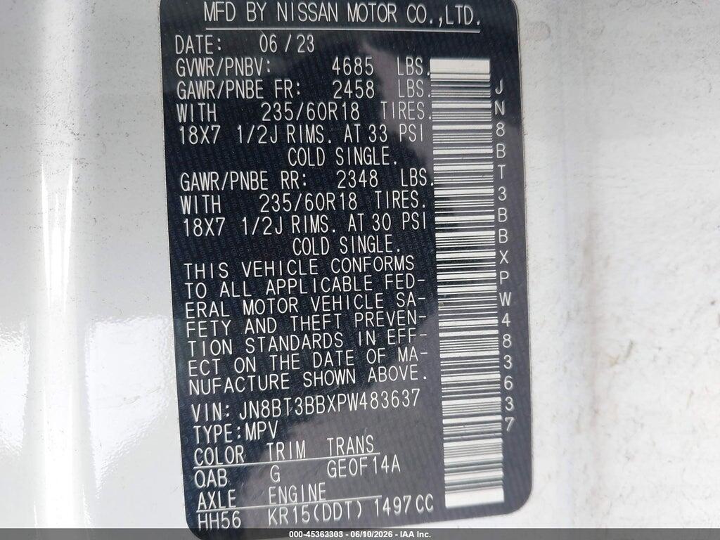 JN8BT3BBXPW483637 2023 NISSAN ROGUE photo no. 9