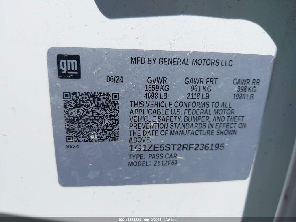 1G1ZE5ST2RF236195 2024 CHEVROLET MALIBU photo no. 9