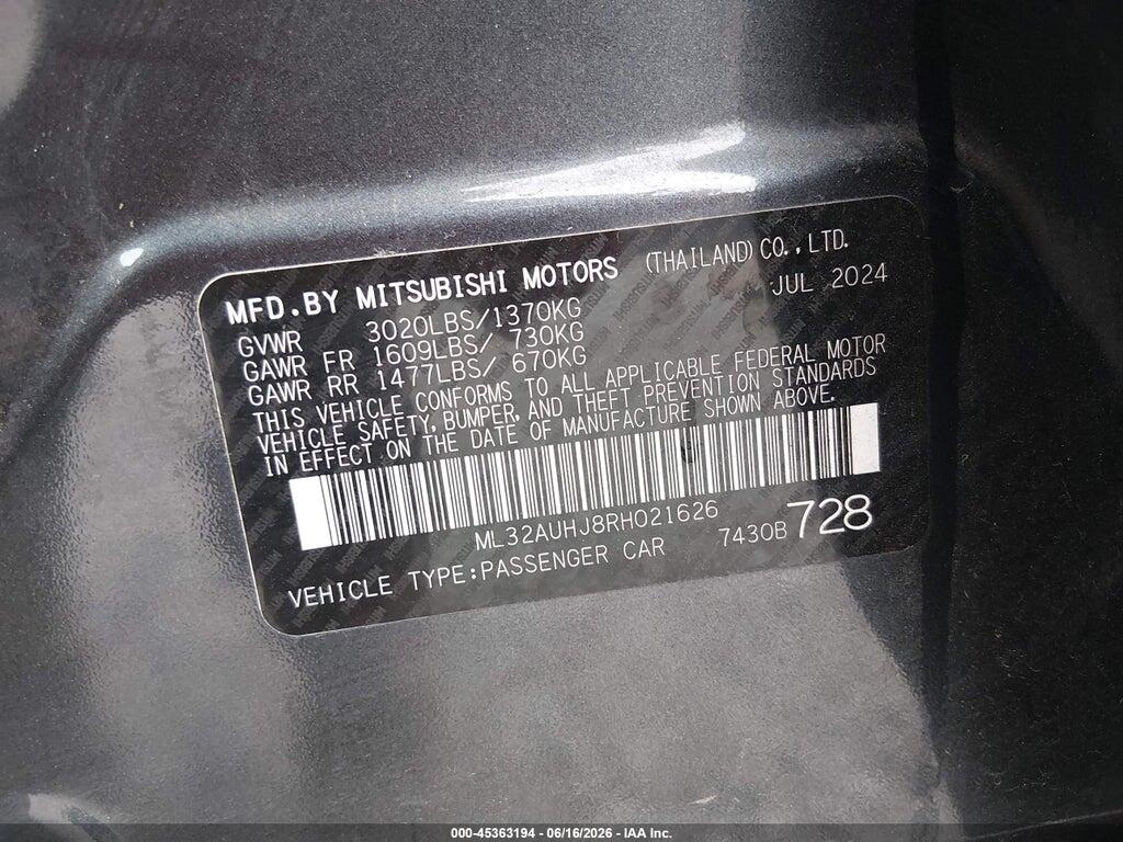 ML32AUHJ8RH021626 2024 MITSUBISHI MIRAGE photo no. 9