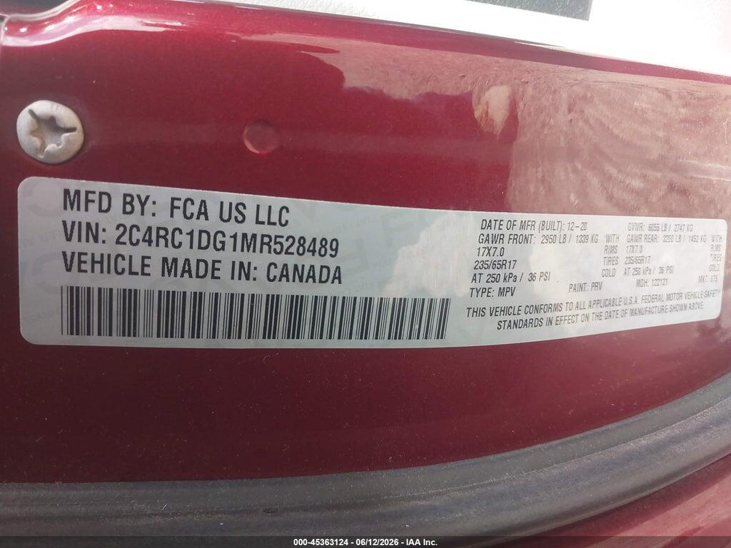 2C4RC1DG1MR528489 2021 CHRYSLER VOYAGER photo no. 9