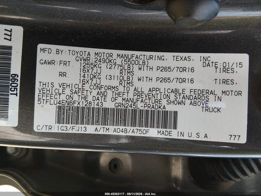 5TFLU4EN6FX128143 2015 TOYOTA TACOMA photo no. 9