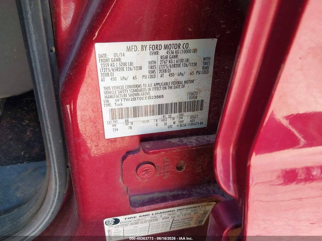 1FT7W2BT0EEB23565 2014 FORD F-250 photo no. 9