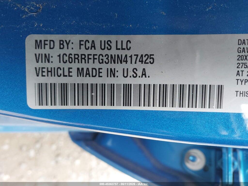 1C6RRFFG3NN417425 2022 RAM 1500 photo no. 9