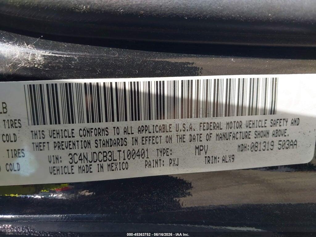 3C4NJDCB3LT100401 2020 JEEP COMPASS photo no. 9