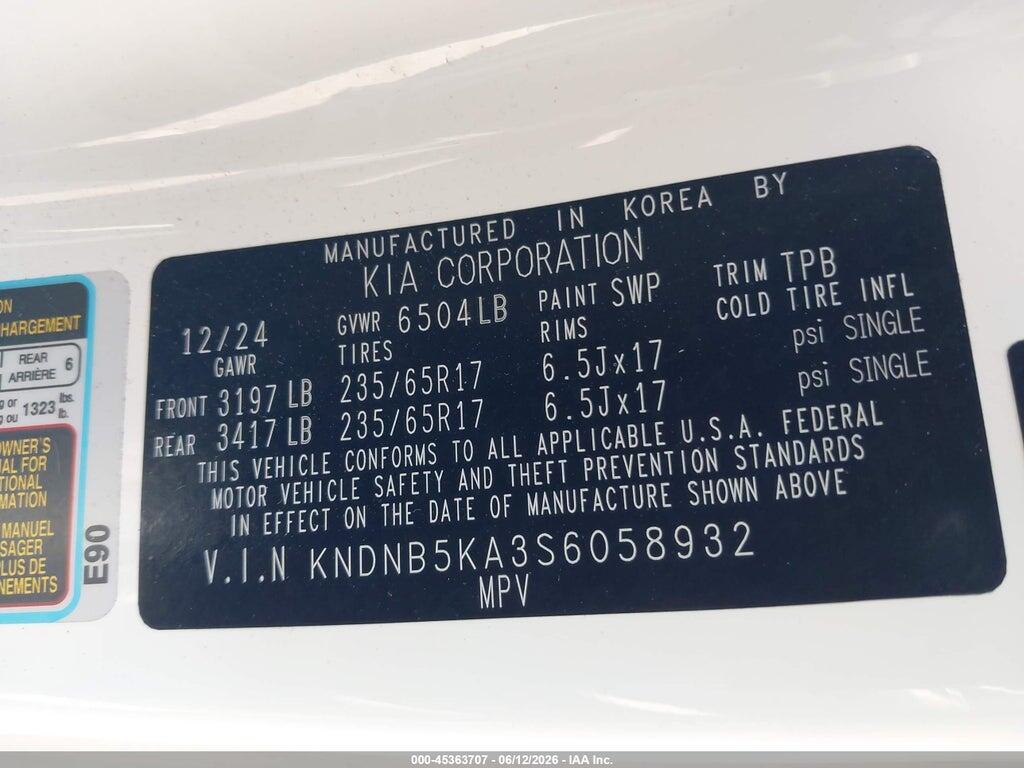 KNDNB5KA3S6058932 2025 KIA CARNIVAL MPV HYBRID photo no. 9