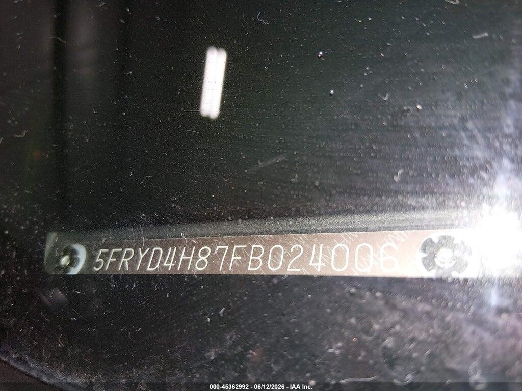 5FRYD4H87FB024006 2015 ACURA MDX photo no. 9