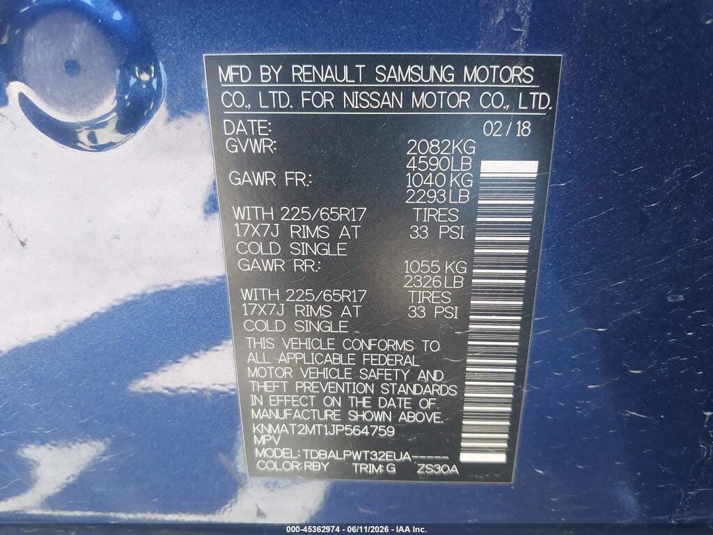 KNMAT2MT1JP564759 2018 NISSAN ROGUE photo no. 9