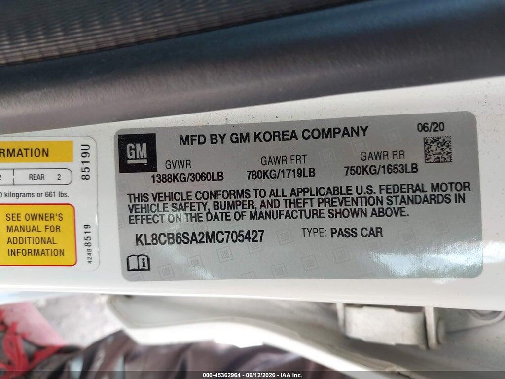 KL8CB6SA2MC705427 2021 CHEVROLET SPARK photo no. 9