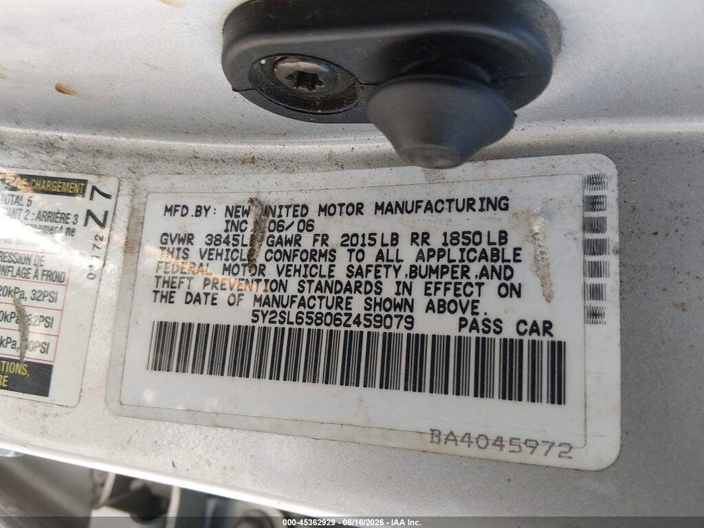 5Y2SL65806Z459079 2006 PONTIAC VIBE photo no. 9