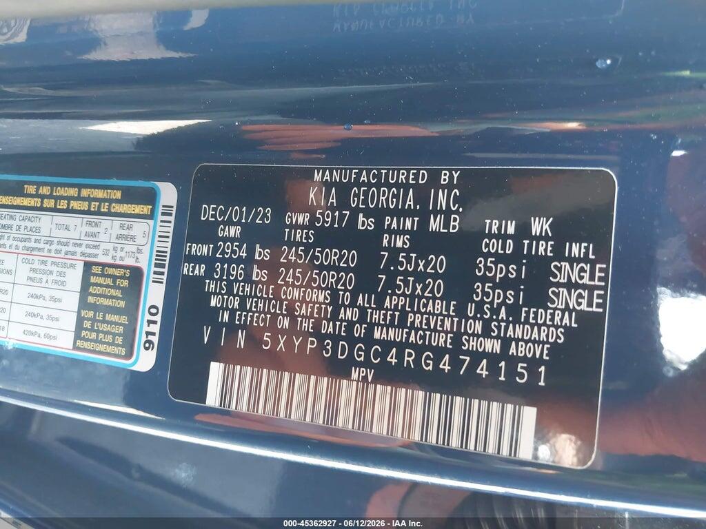 5XYP3DGC4RG474151 2024 KIA TELLURIDE photo no. 9